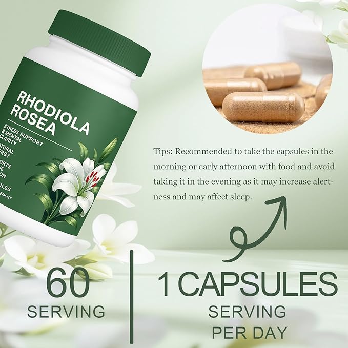 Rhodiola Rosea 500mg Capsules – Stress Support & Energy Formula